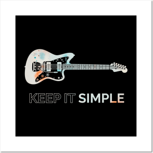 Keep It Simple Offset Style Electric Guitar Texture Posters and Art